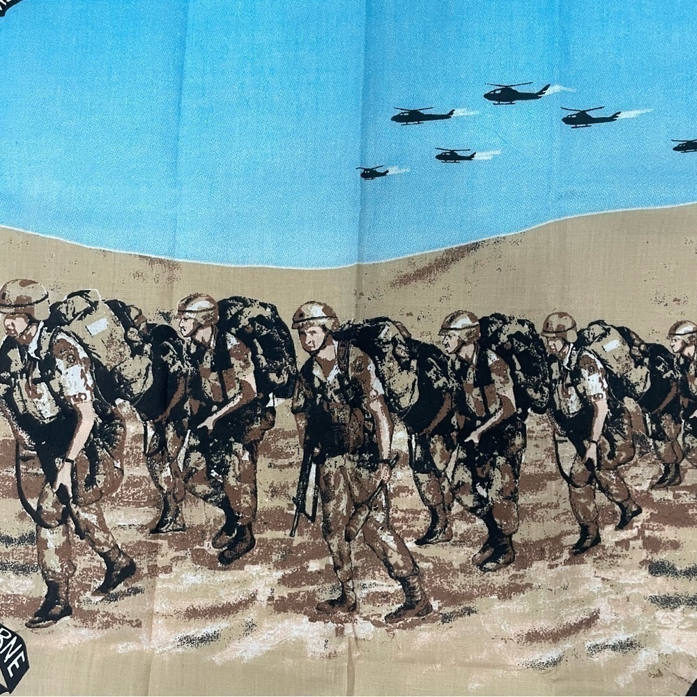 DESERT Shield Handkerchief Airborne Military Bandana Vintage U.S. Army 1990's - Picture 5 of 7